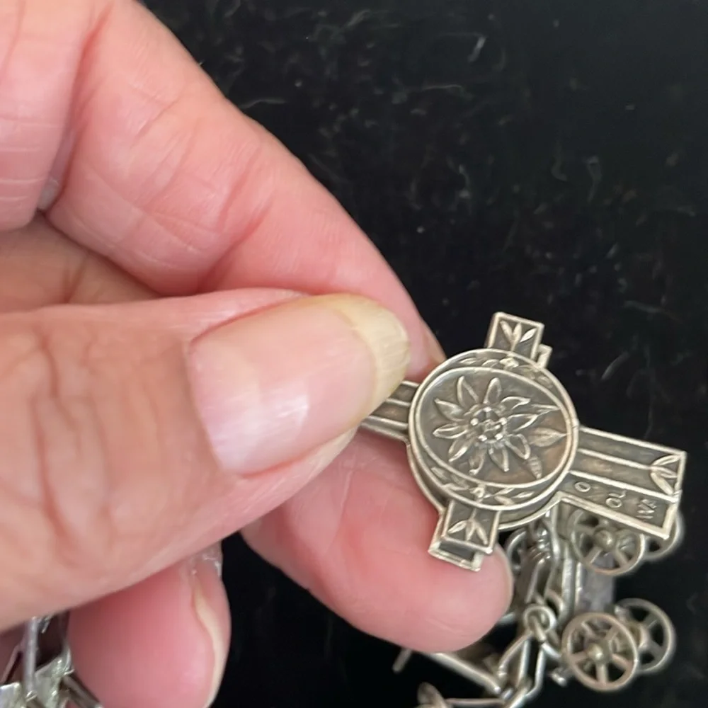 Vintage estate western sterling silver charm bracelet